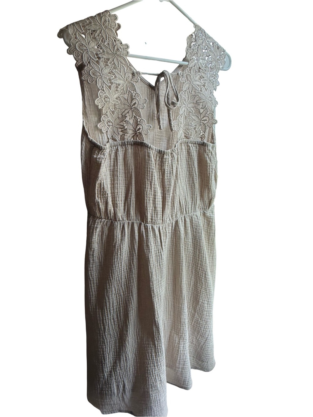 Maurices Cream Embroidered Lace-Trim Midi Dress